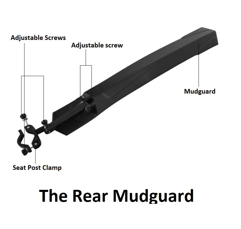 Bike Bicycle Mudguards SB-328 - Front (Fork mounted)   Rear (Seatpost mounted)