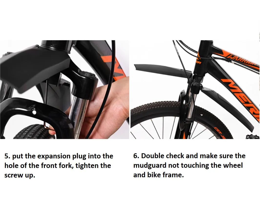 Bike Bicycle Mudguards SB-328 - Front (Fork mounted)   Rear (Seatpost mounted)