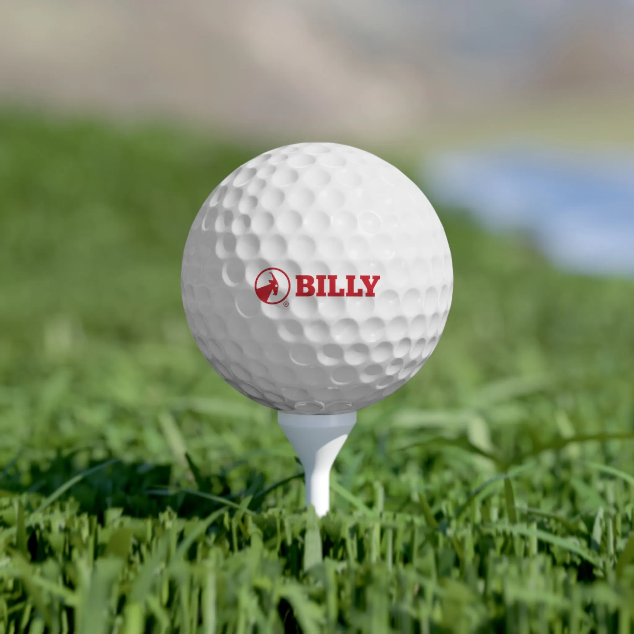 BILLY Golf Balls, 6pcs (Red Horizontal Logo)