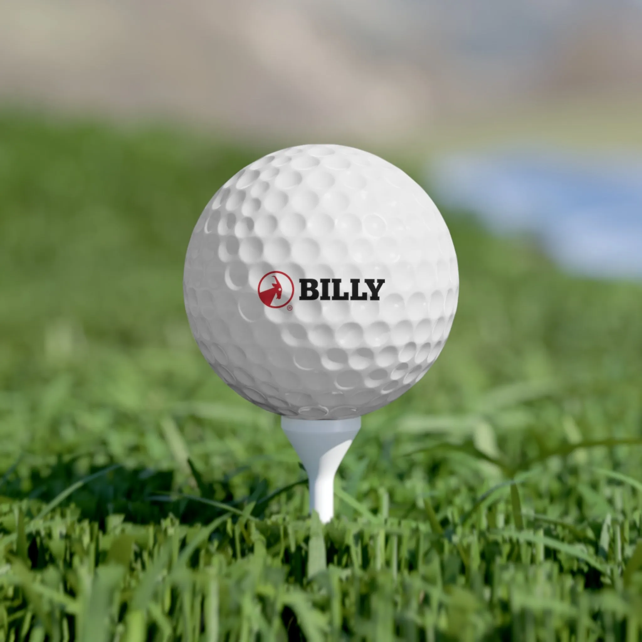 BILLY Golf Balls, 6pcs (Red/Black Horizontal Logo)