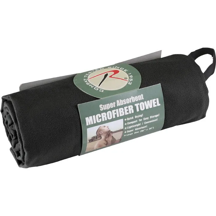 Black - Multi-Purpose Microfiber Fast Drying Towel