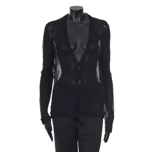 Black Patterned Semi-Sheer Cardigan