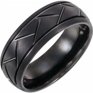 Black PVD Tungsten 8 mm Band Size 7