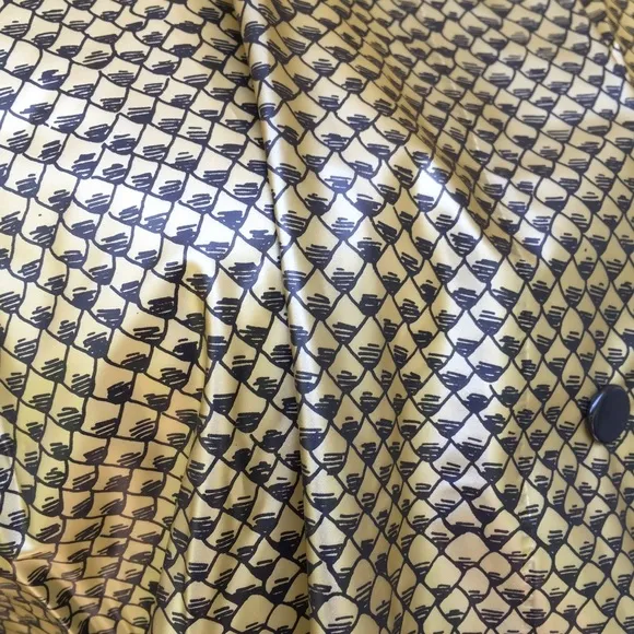 Bloomingdales Gold &amp; Black Design Snap Button Rain Coat