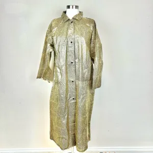 Bloomingdales Gold &amp; Black Design Snap Button Rain Coat