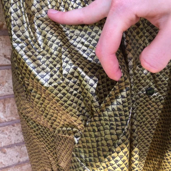 Bloomingdales Gold &amp; Black Design Snap Button Rain Coat