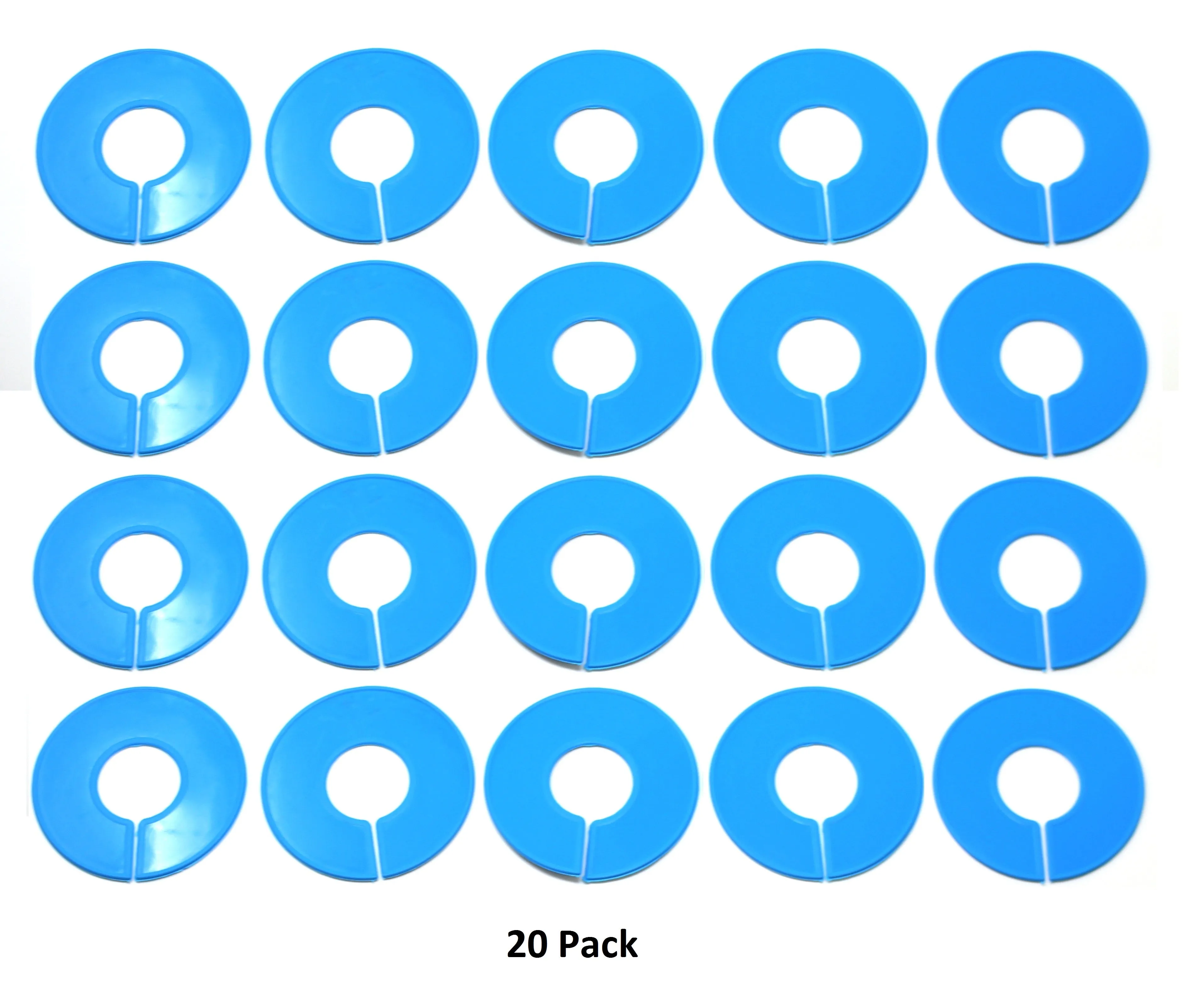 Blue Round Plastic Rack Size Dividers for round & square rods - 20 Pack