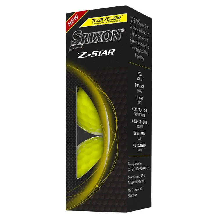 Bolas de golf amarillas Srixon Z Star, paquete de 12