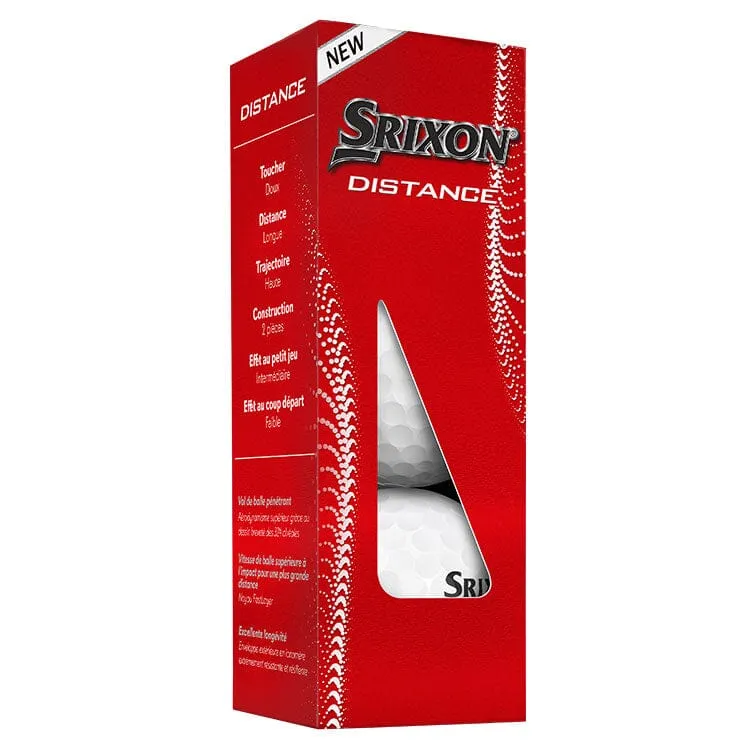 Bolas de golf Srixon Distance blancas, 12 unidades