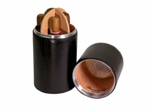 Brizard and Co. The Cylinder Desk Humidor - Black Leather