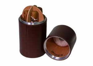 Brizard and Co. The Cylinder Desk Humidor - Chocolate Leather
