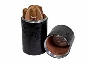 Brizard and Co. The Cylinder Desk Humidor - Croco Pattern Black