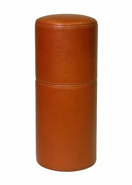 Brizard and Co. The Cylinder Desk Humidor - Tan Leather