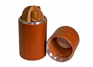 Brizard and Co. The Cylinder Desk Humidor - Tan Leather