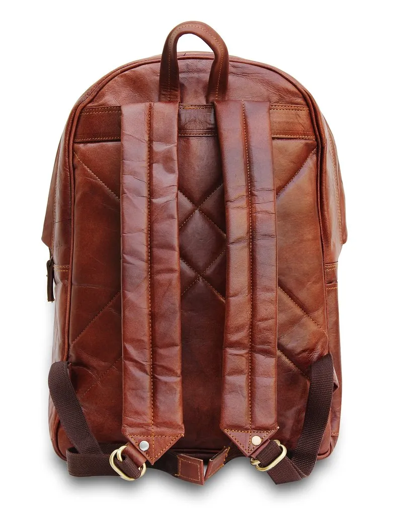 Brown Leather Laptop Backpack