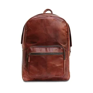Brown Leather Laptop Backpack