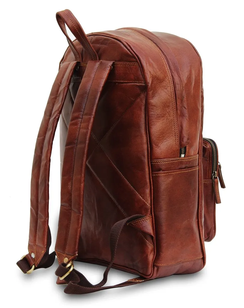 Brown Leather Laptop Backpack