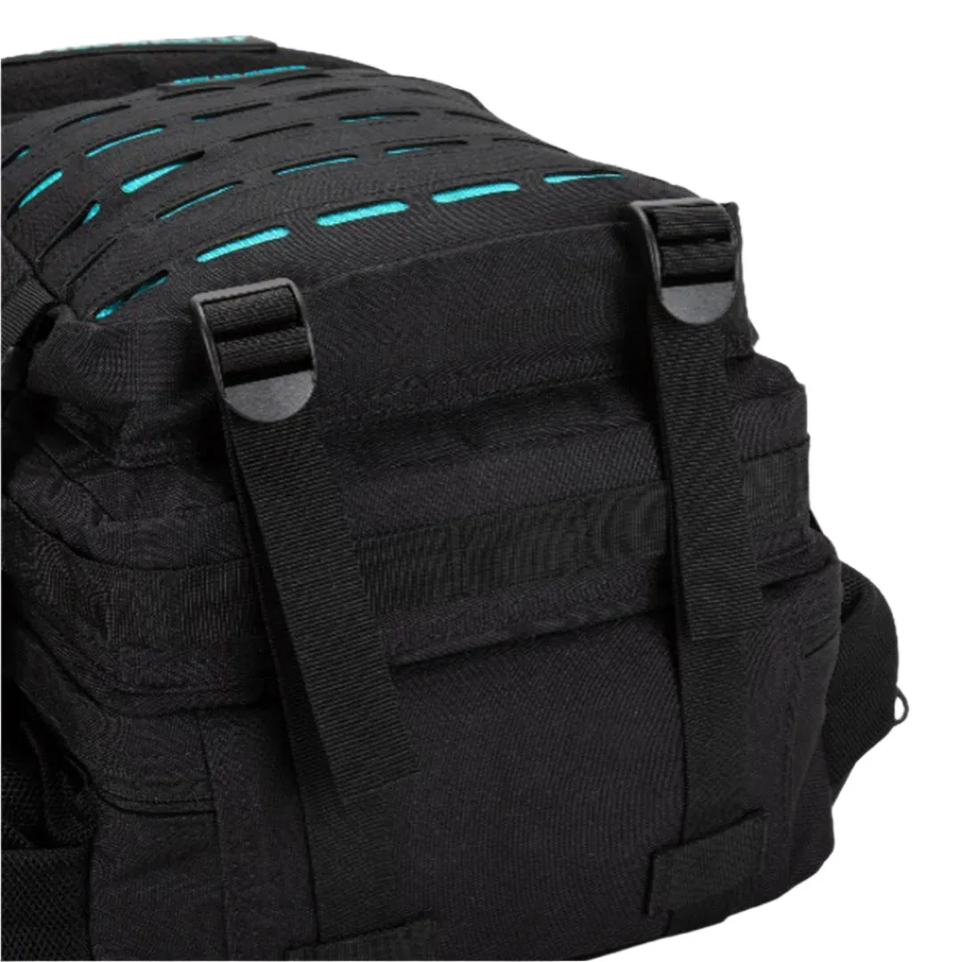 Built for Athletes - Gym Backpack - 25L (Medium) - Black & Aqua