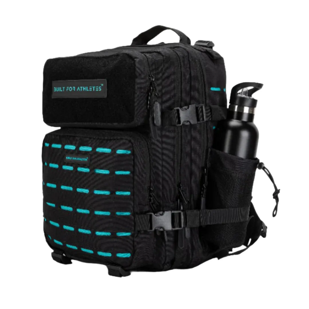 Built for Athletes - Gym Backpack - 25L (Medium) - Black & Aqua