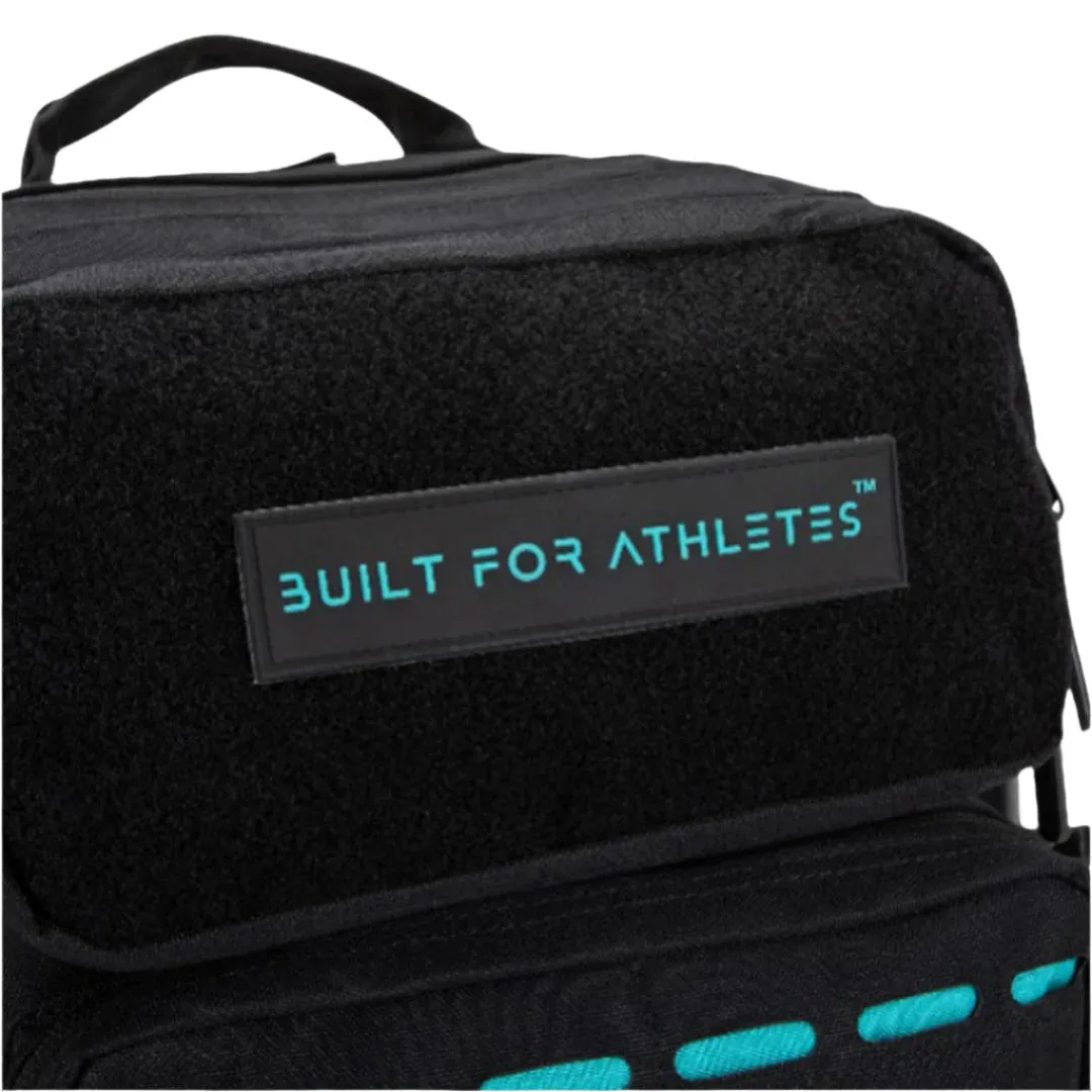 Built for Athletes - Gym Backpack - 25L (Medium) - Black & Aqua