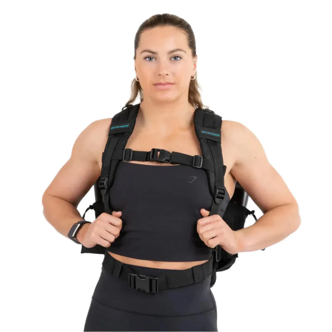 Built for Athletes - Gym Backpack - 25L (Medium) - Black & Aqua