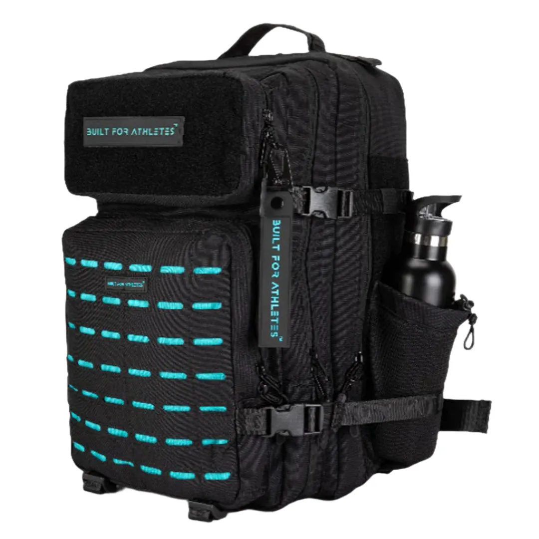 Built for Athletes - Gym Backpack - 45L (Large) - Black & Aqua