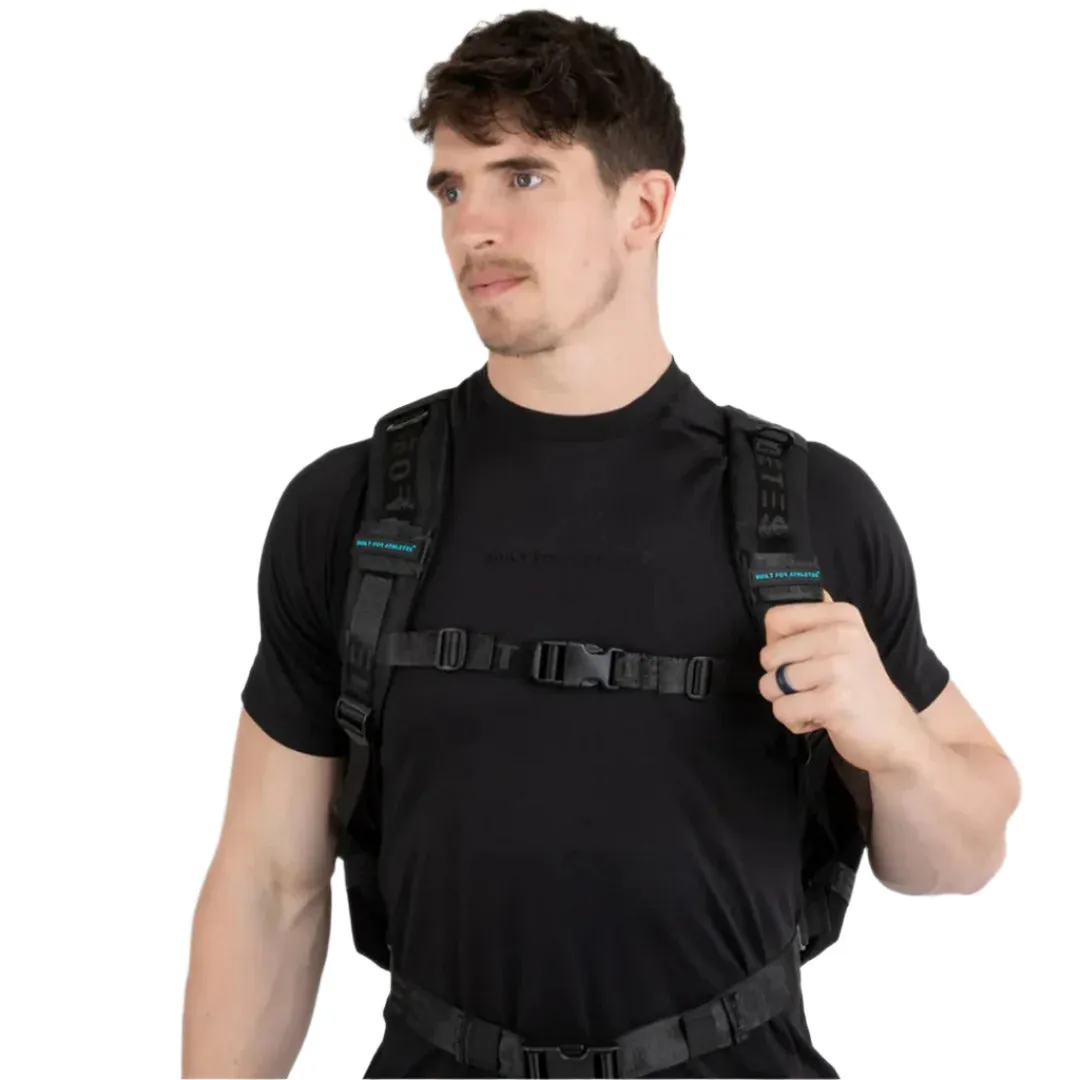 Built for Athletes - Gym Backpack - 45L (Large) - Black & Aqua