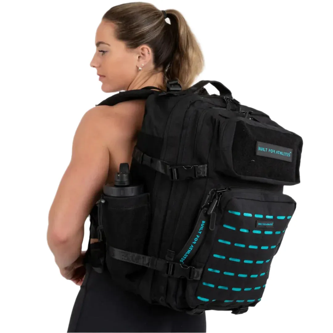Built for Athletes - Gym Backpack - 45L (Large) - Black & Aqua