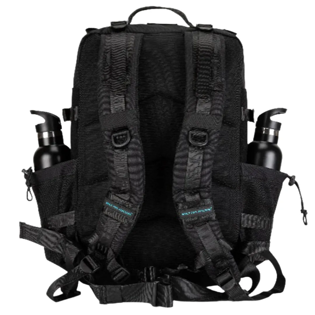 Built for Athletes - Gym Backpack - 45L (Large) - Black & Aqua