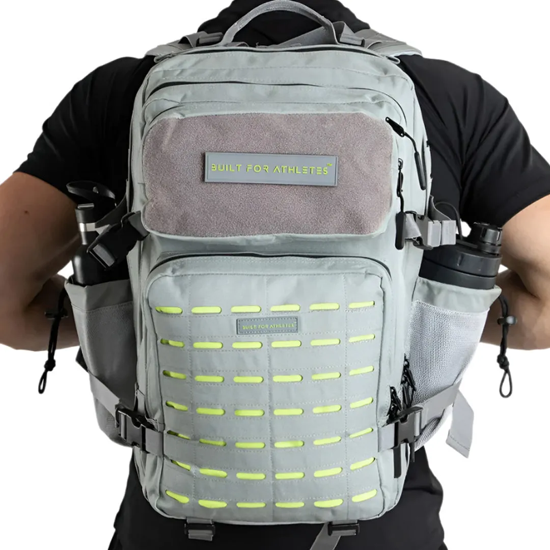 Built for Athletes - Gym Backpack - 45L (Large) - Grey & Lime