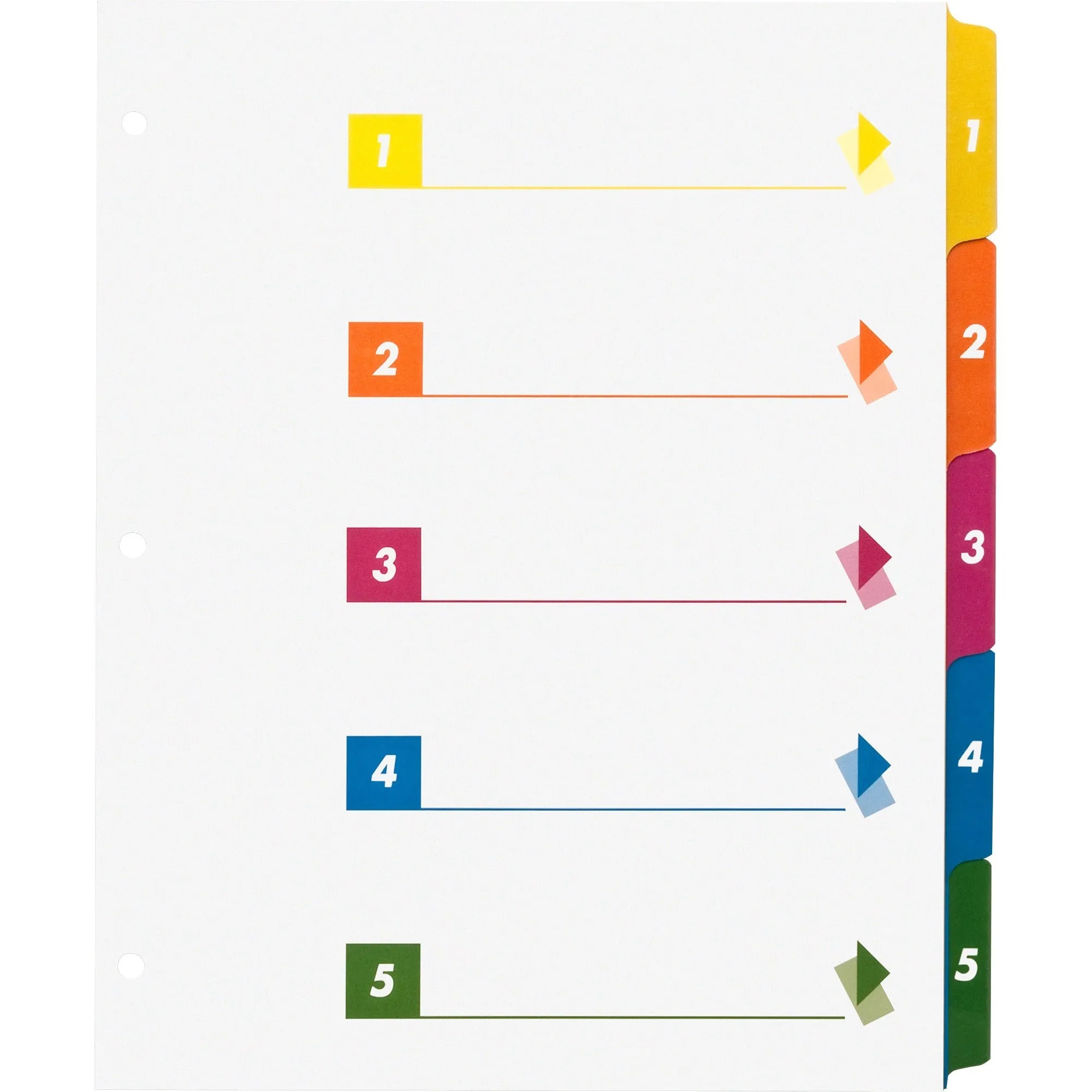 Business Source Color-coded Table of Contents/Tabs Index Dividers