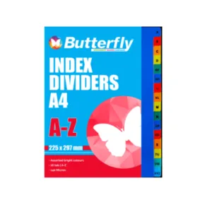Butterfly File Dividers 140 Micron Pp - A-Z 16 Dividers