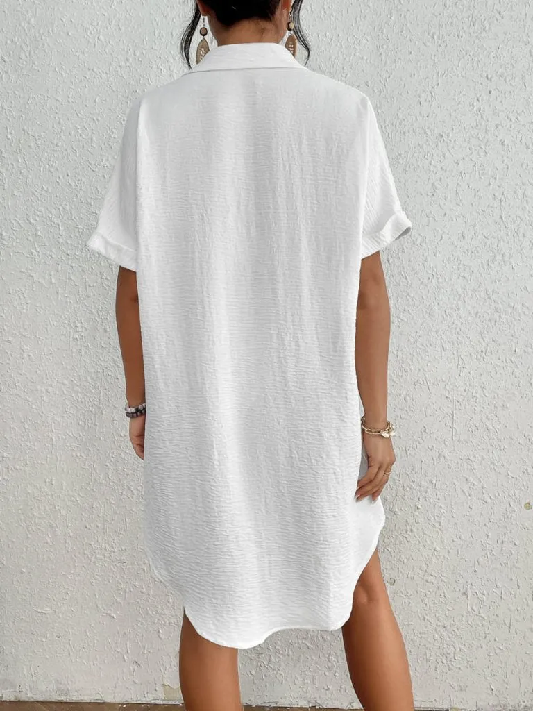 Button Down White Shirt Beach Cover Up