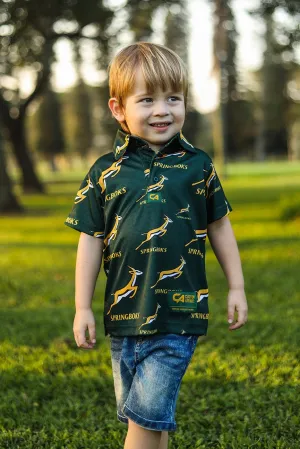 CA JNR Unisex Springbok Golf Shirt | Green Ethnic