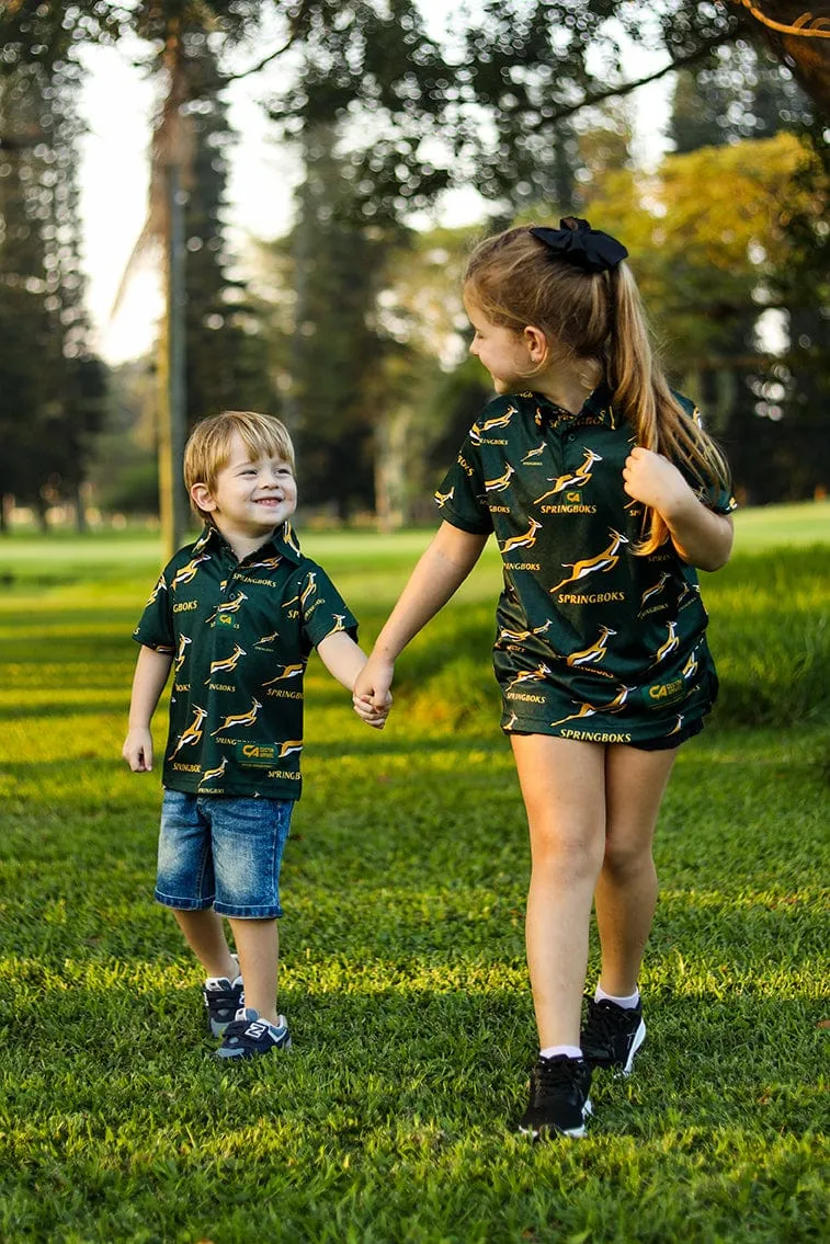 CA JNR Unisex Springbok Golf Shirt | Green Ethnic