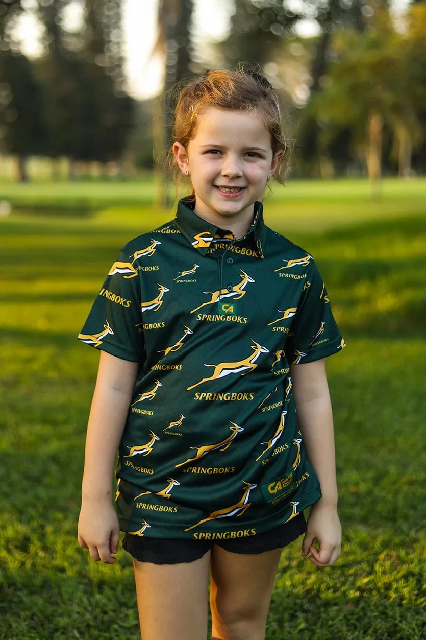 CA JNR Unisex Springbok Golf Shirt | Green Ethnic