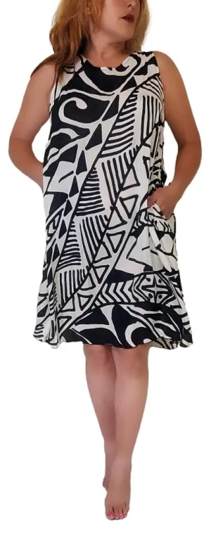 Cabana Dress - Tribal - Black & White