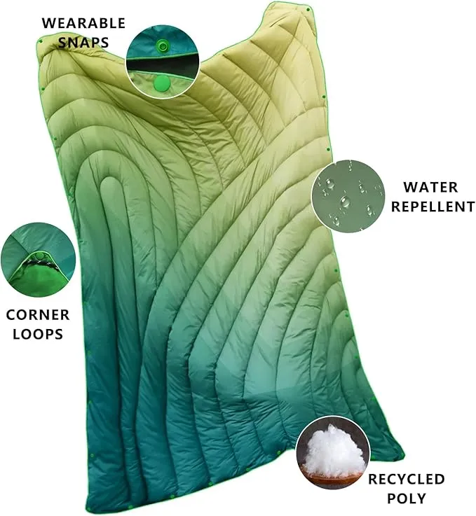 Camping Blanket,Packable Down Alternative Puffy Printed Camping Blanket Lightweight Outdoor Blanket for Camping,Traveling, Stadium, Hiking, Picnics