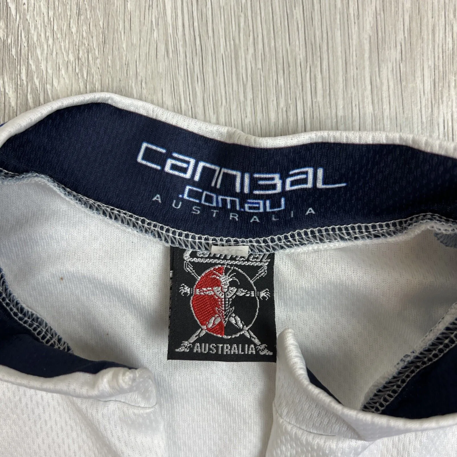 Cannibal Cycling  Zip Blue & White Cycle Jersey Cycling Size 2XL