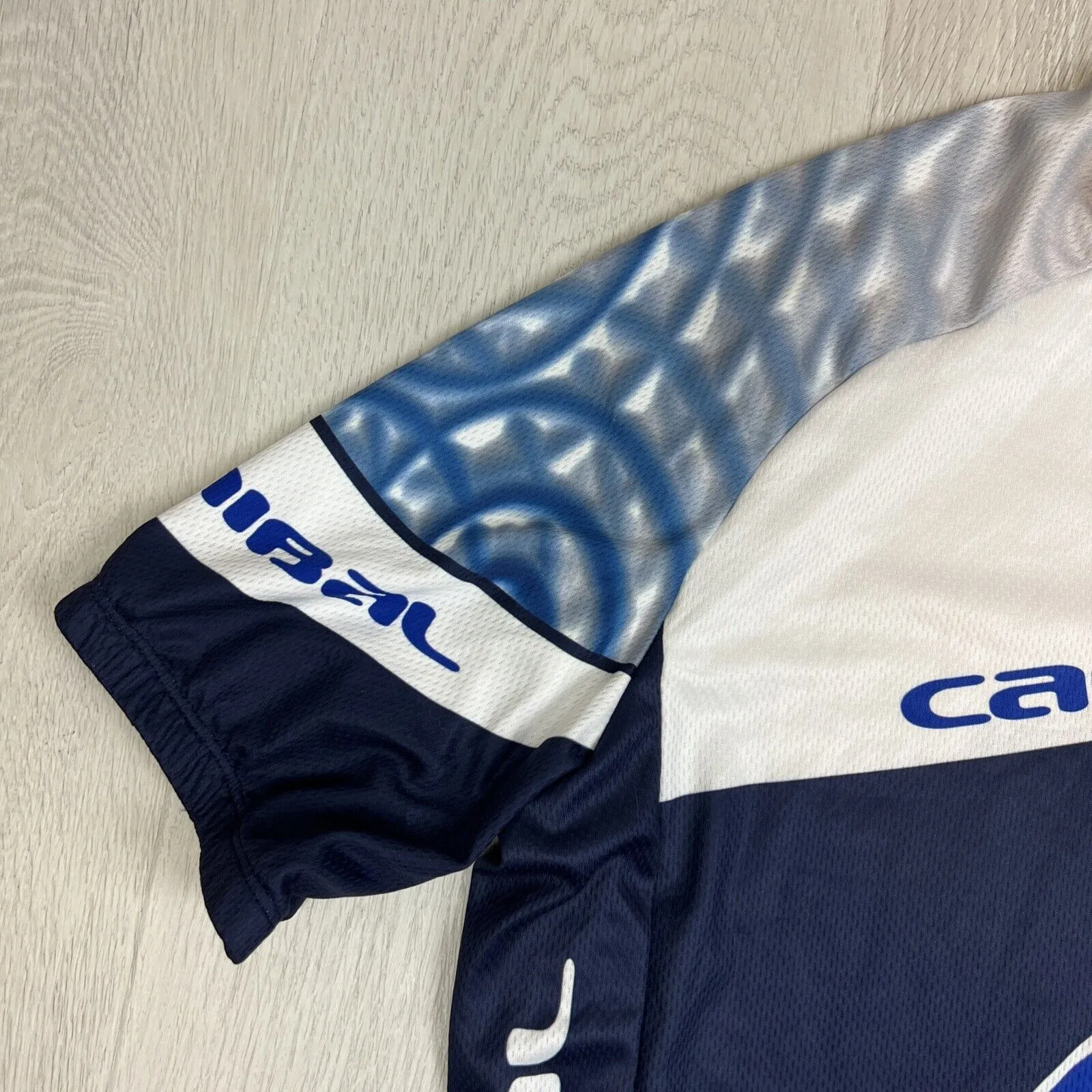 Cannibal Cycling  Zip Blue & White Cycle Jersey Cycling Size 2XL