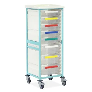 Caretray Trolley | High-Single Column | 5 Small & 3 Large Trays