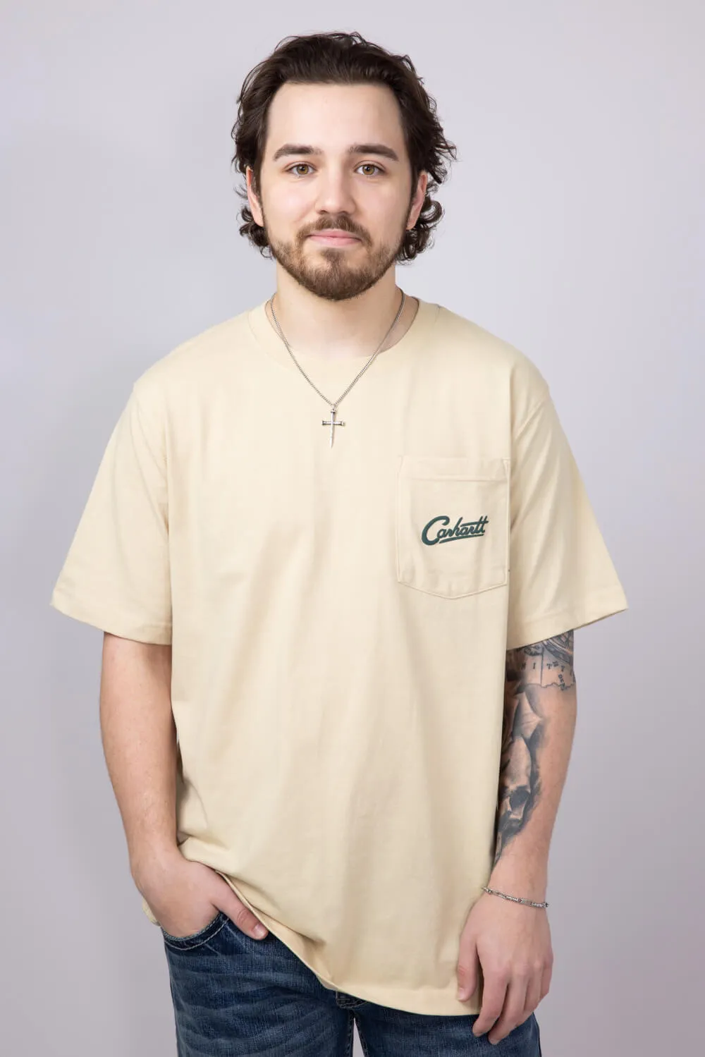 Carhartt Relaxed Fit Lightweight Pocket Dog Graphic T-Shirt for Men in Beach | 106778-A33-BEACH