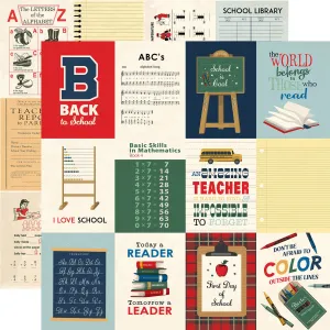 Carta Bella - Back To School - 12x12 Single Sheet / 3x4 Journaling Cards
