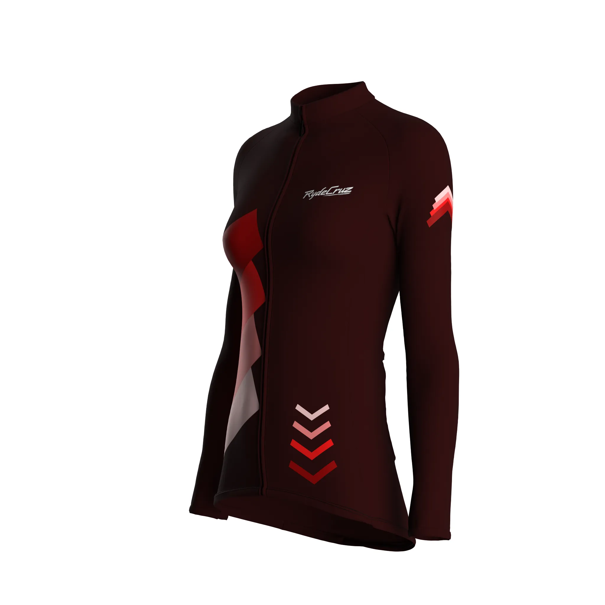 Celestial Grid | Dark Red Female Long Sleeves Jersey