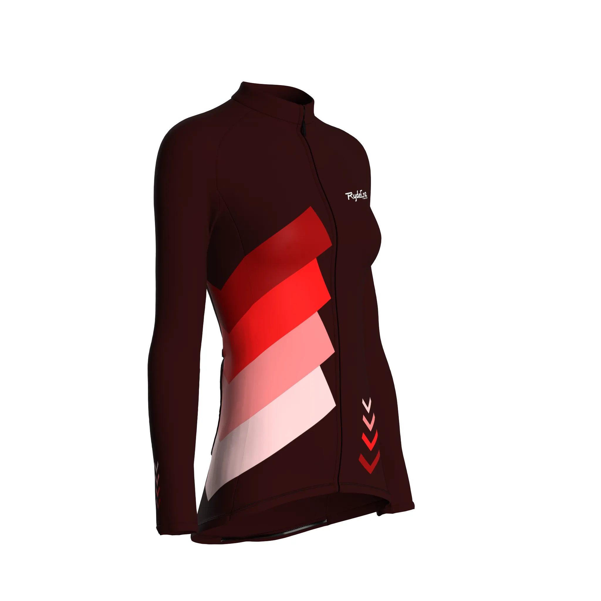 Celestial Grid | Dark Red Female Long Sleeves Jersey