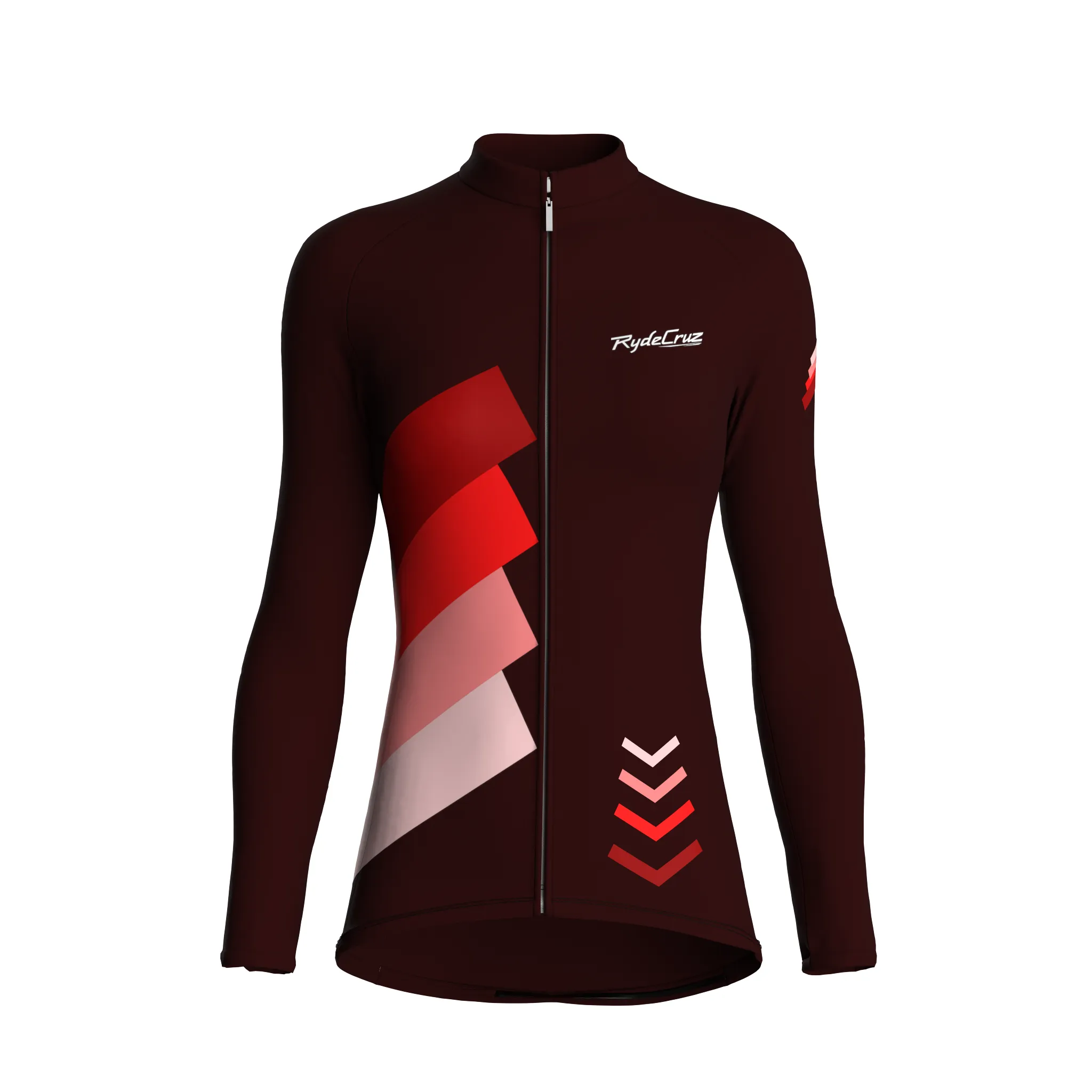 Celestial Grid | Dark Red Female Long Sleeves Jersey