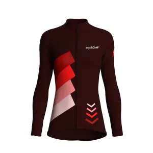 Celestial Grid | Dark Red Female Long Sleeves Jersey