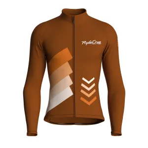 Celestial Grid | Earth Brown Male Long Sleeves Jersey