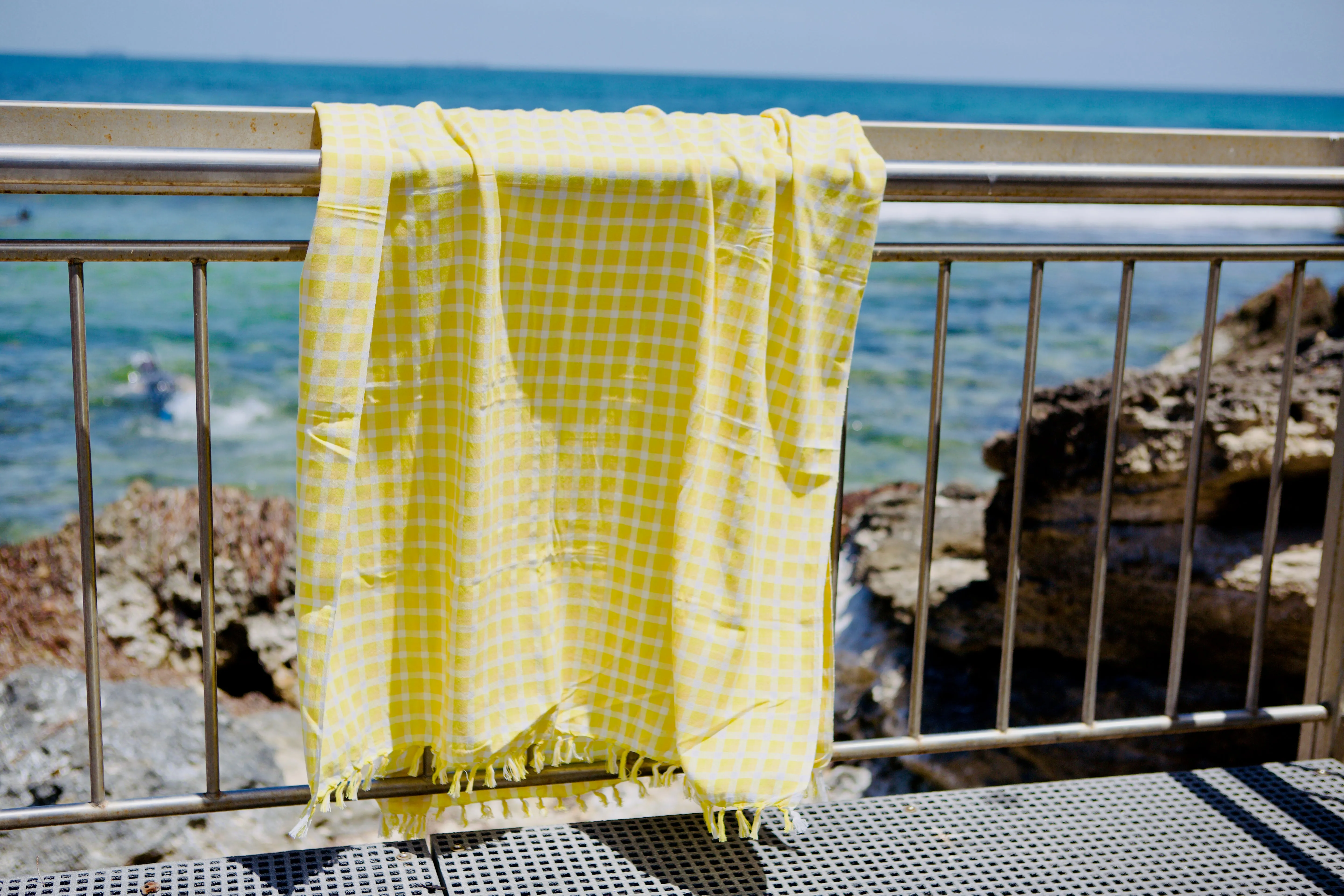 Check Cotton Beach Towel in Sunshine