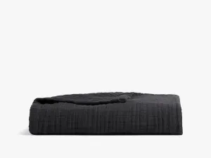 Cloud Linen Gauze Throw (Coal)